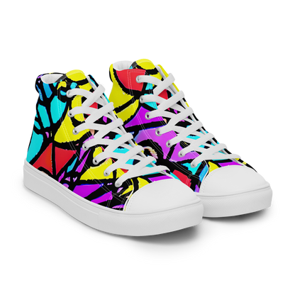 Men's High Top Canvas Shoes - Radiant Chaos