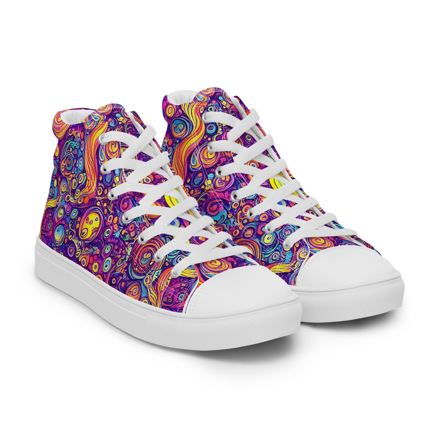 Men's High Top Canvas Shoes - Festival of Whimsy