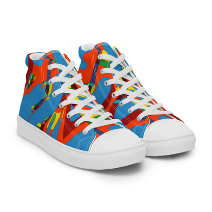 Women's High Top Canvas Shoes - Fire Ocean Fusion