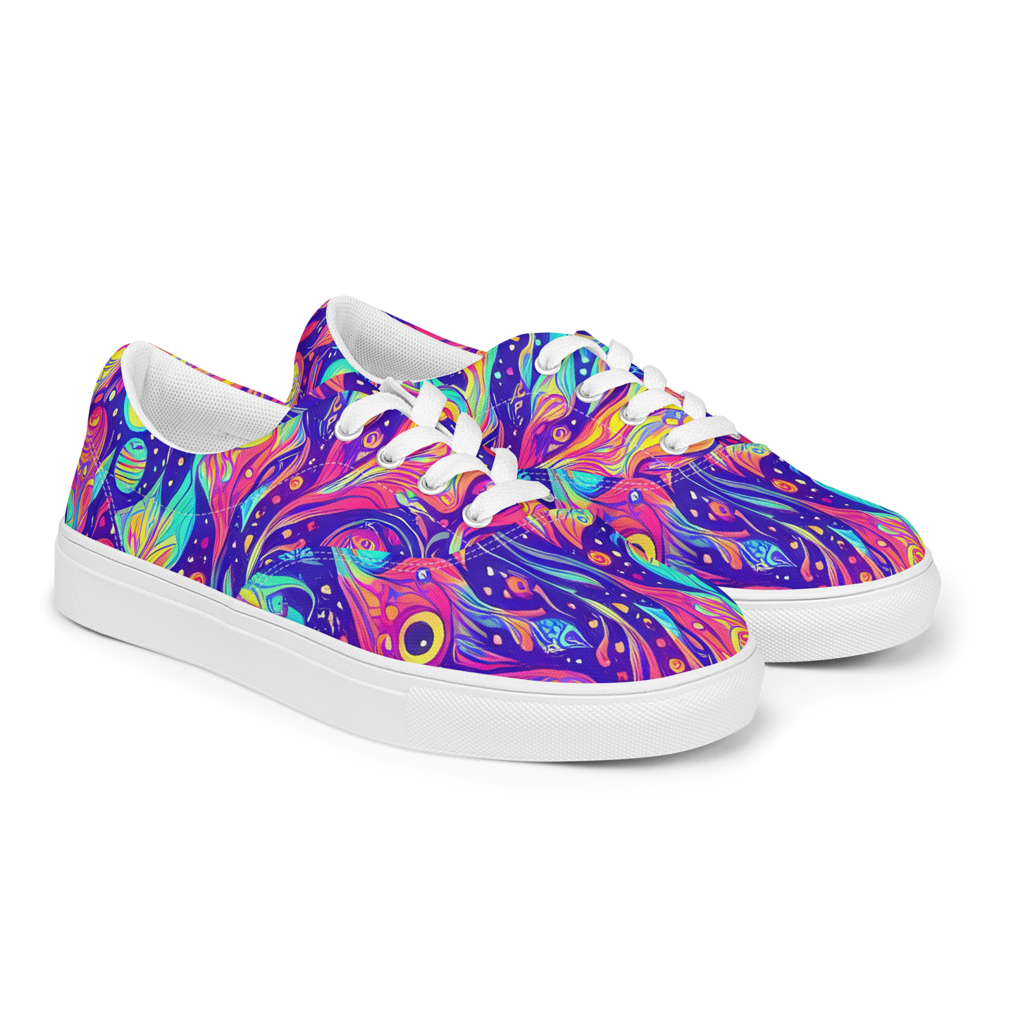 Men's Lace-Up Canvas Shoes - Mystic Petal Dance