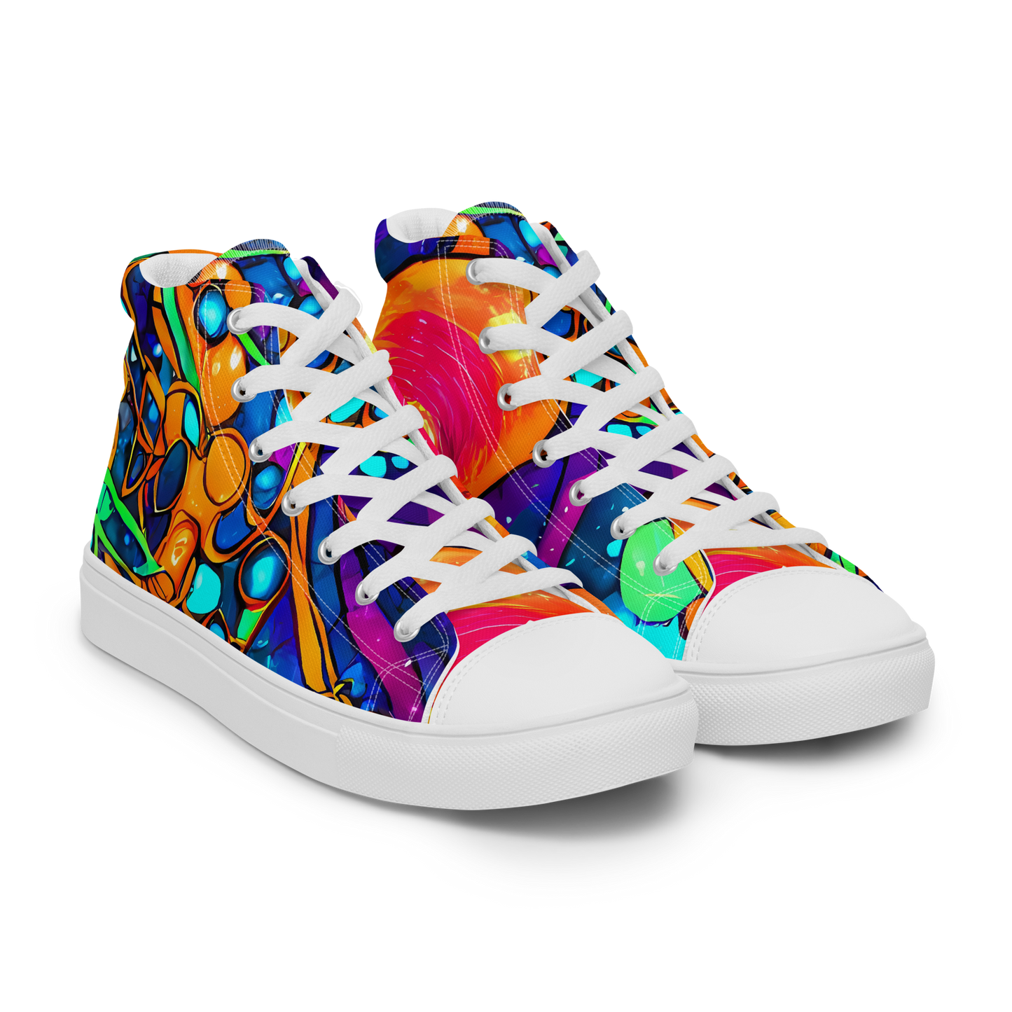 Men's High Top Canvas Shoes - Iridescent Nebula