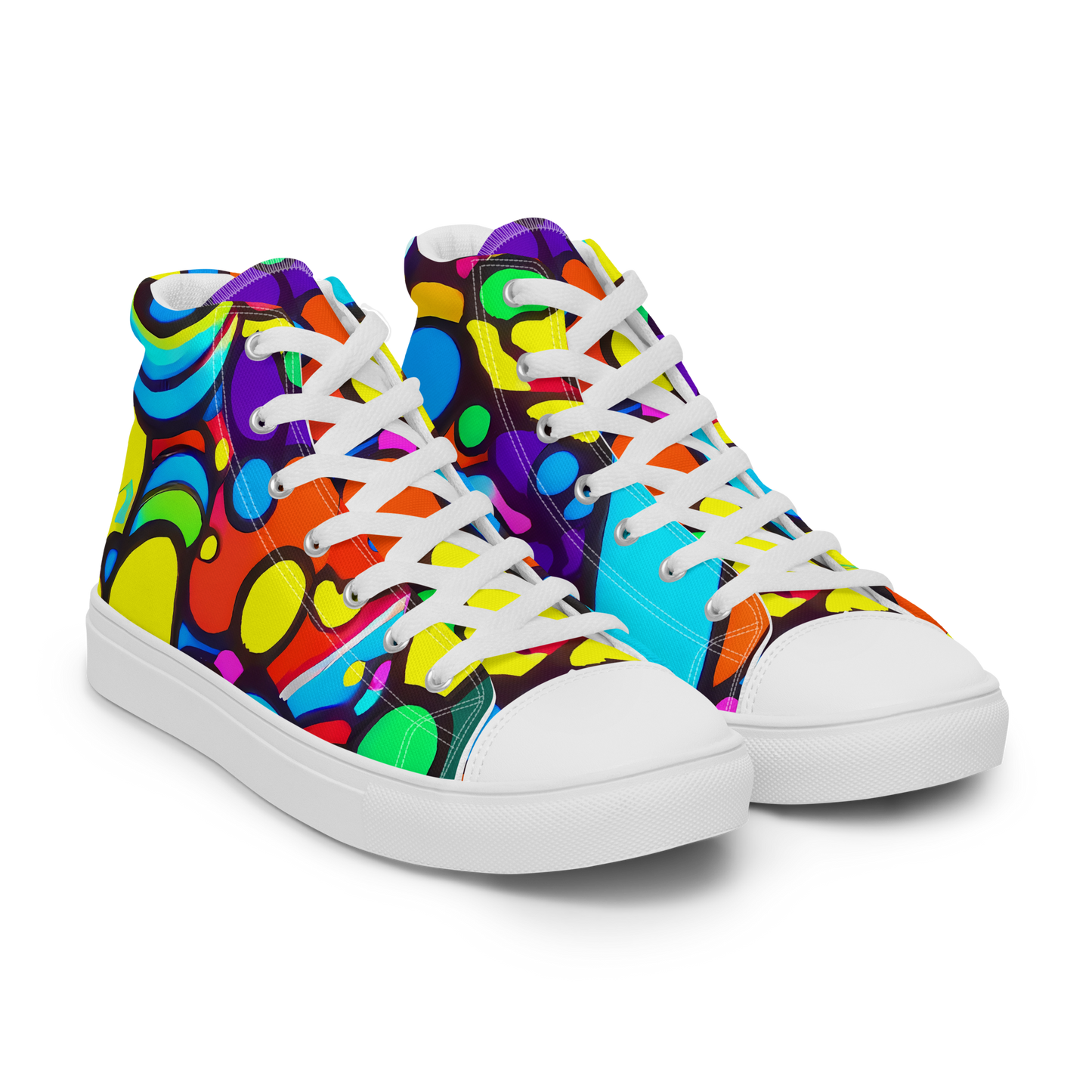 Men's High Top Canvas Shoes - Chromadoodle Junction