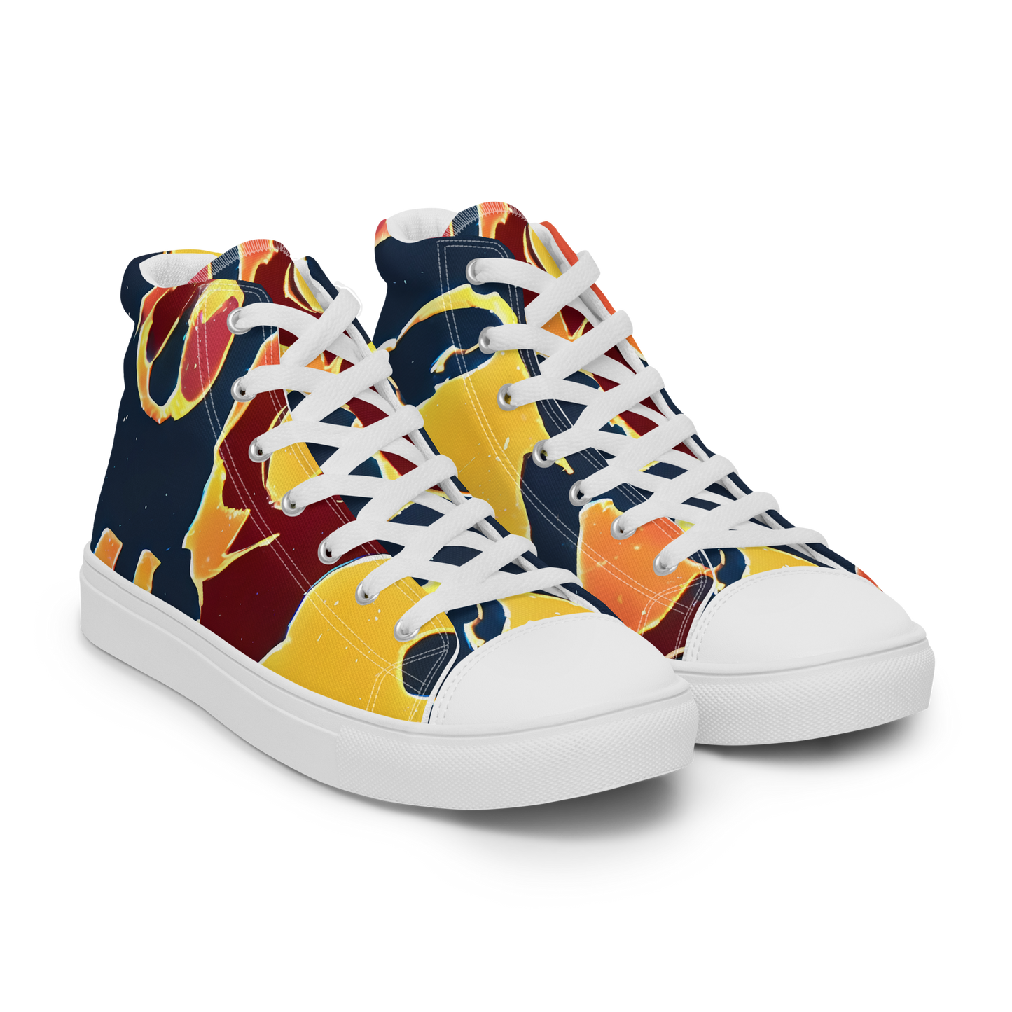 Men's High Top Canvas Shoes - Sunset Silhouette