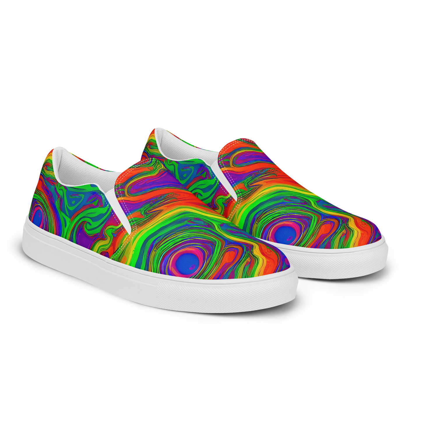 Men's Slip-On Canvas Shoes - Psychedelic Waves