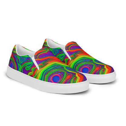 Men's Slip-On Canvas Shoes - Psychedelic Waves