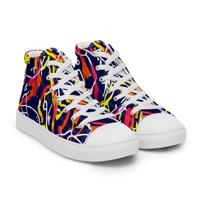 Women's High Top Canvas Shoes - Neon Currents