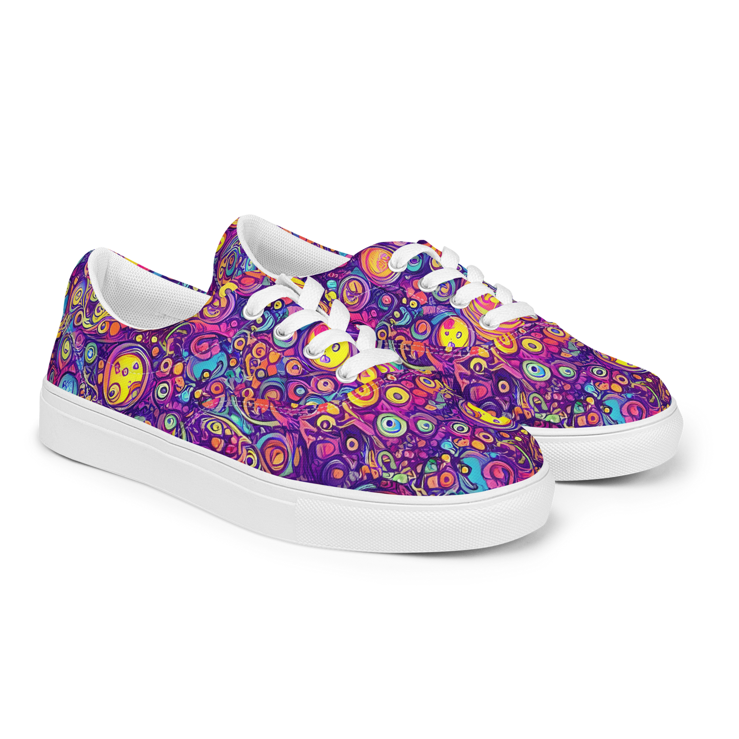 Women's Lace-Up Canvas Shoes - Festival of Whimsy