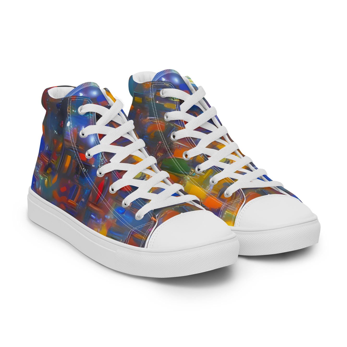 Women's High Top Canvas Shoes - Abstract Conflux