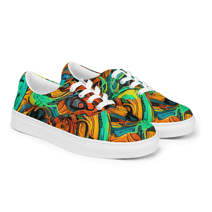 Women's Lace-Up Canvas Shoes - Flaming Mirage