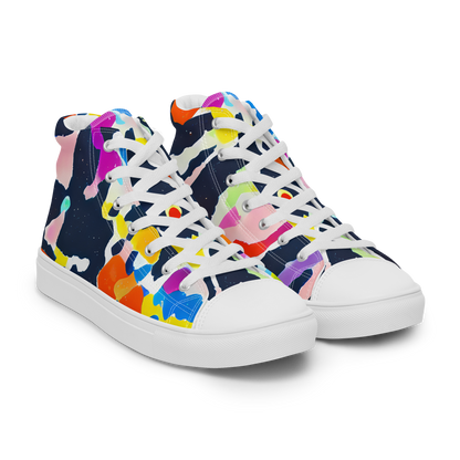 Men's High Top Canvas Shoes - Kaleido Burst