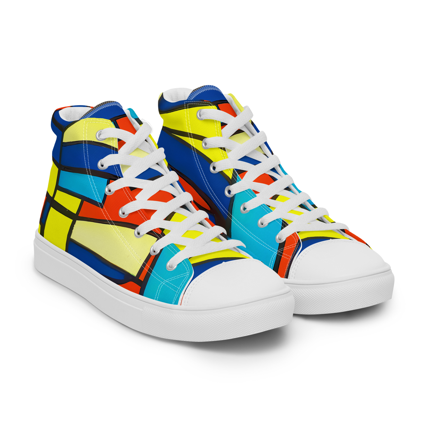 Women's High Top Canvas Shoes - Neon Fractals