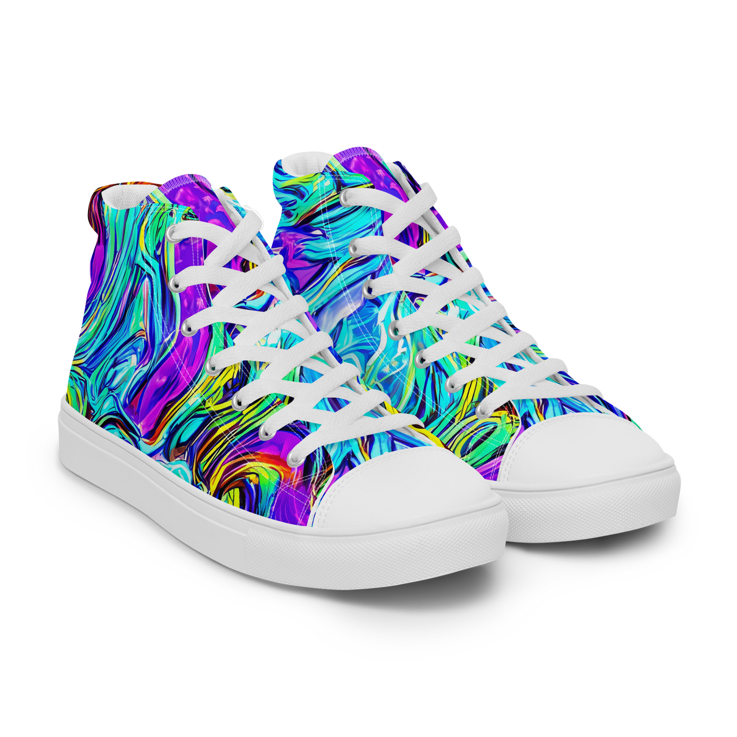 Men's High Top Canvas Shoes - Mystic Iridescence