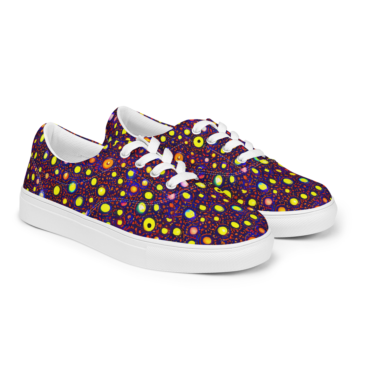 Men's Lace-Up Canvas Shoes - Cosmic Dotscape