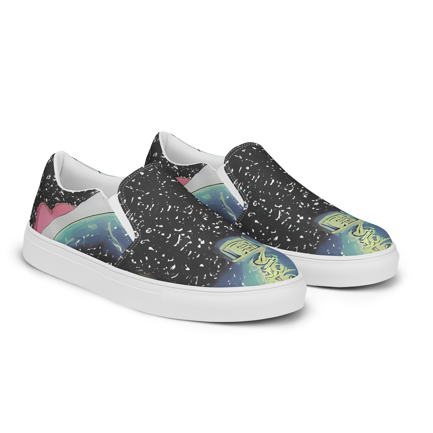 Men's Slip-On Canvas Shoes - Lunar Waves