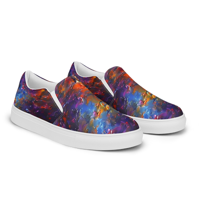 Men's Slip-On Canvas Shoes - Auroral Ripples