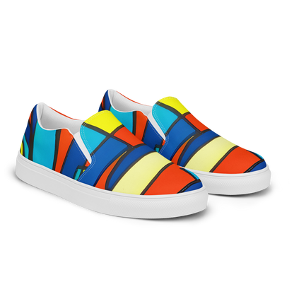 Men's Slip-On Canvas Shoes - Neon Fractals