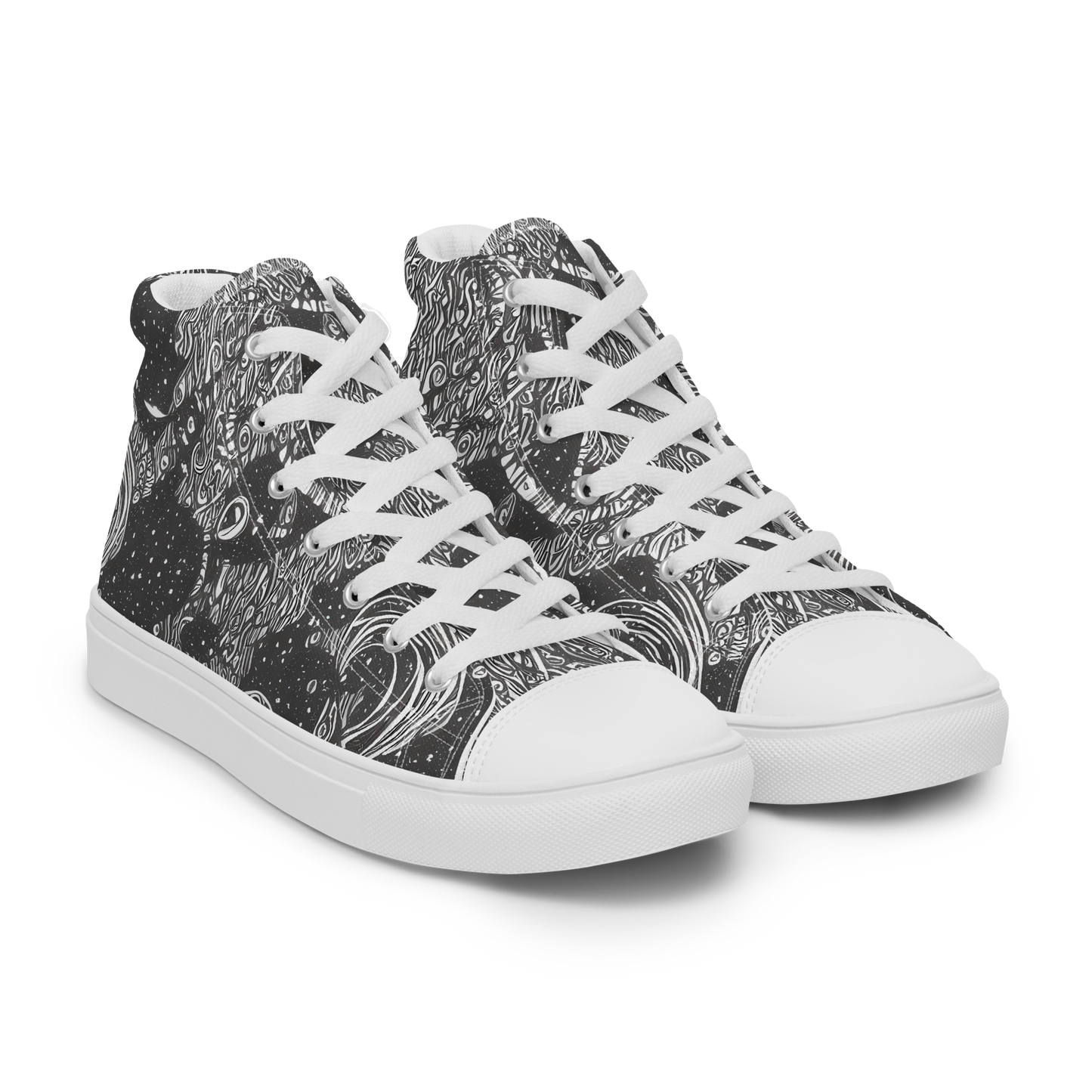 Men's High Top Canvas Shoes - Shadow Reverie