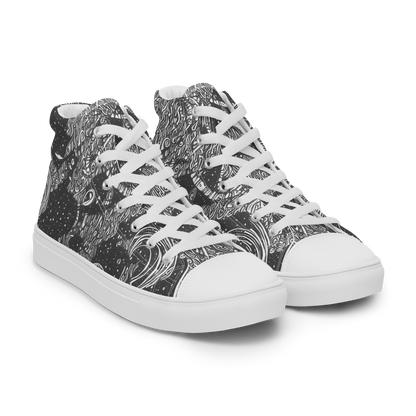 Men's High Top Canvas Shoes - Shadow Reverie