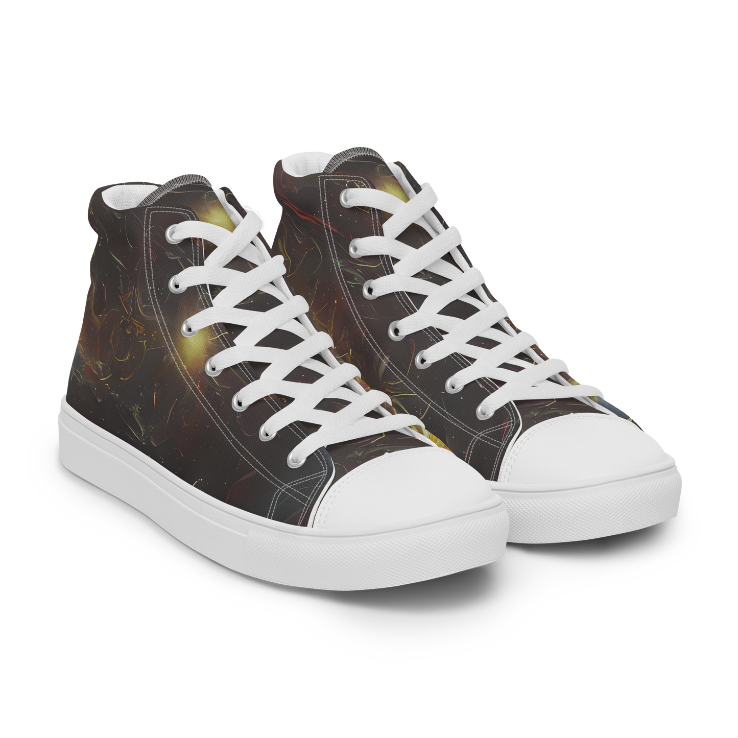 Men's High Top Canvas Shoes - Quantum Illusions