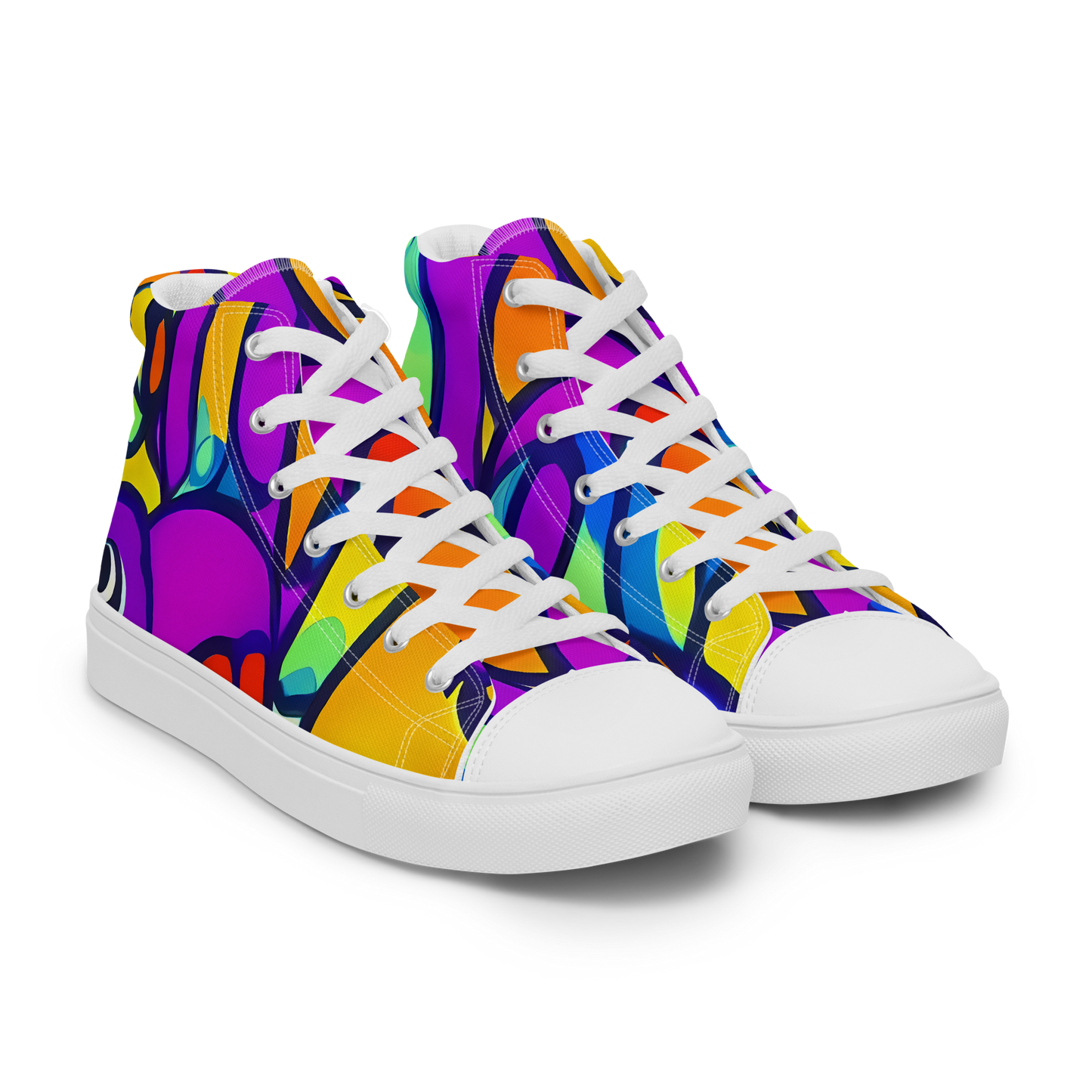 Women's High Top Canvas Shoes - Kaleido Fish