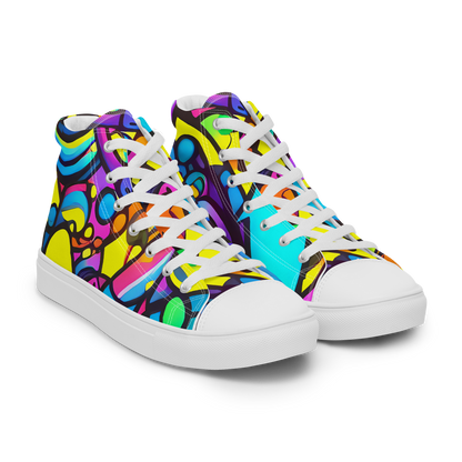 Women's High Top Canvas Shoes - Kaleidoscopic Flow