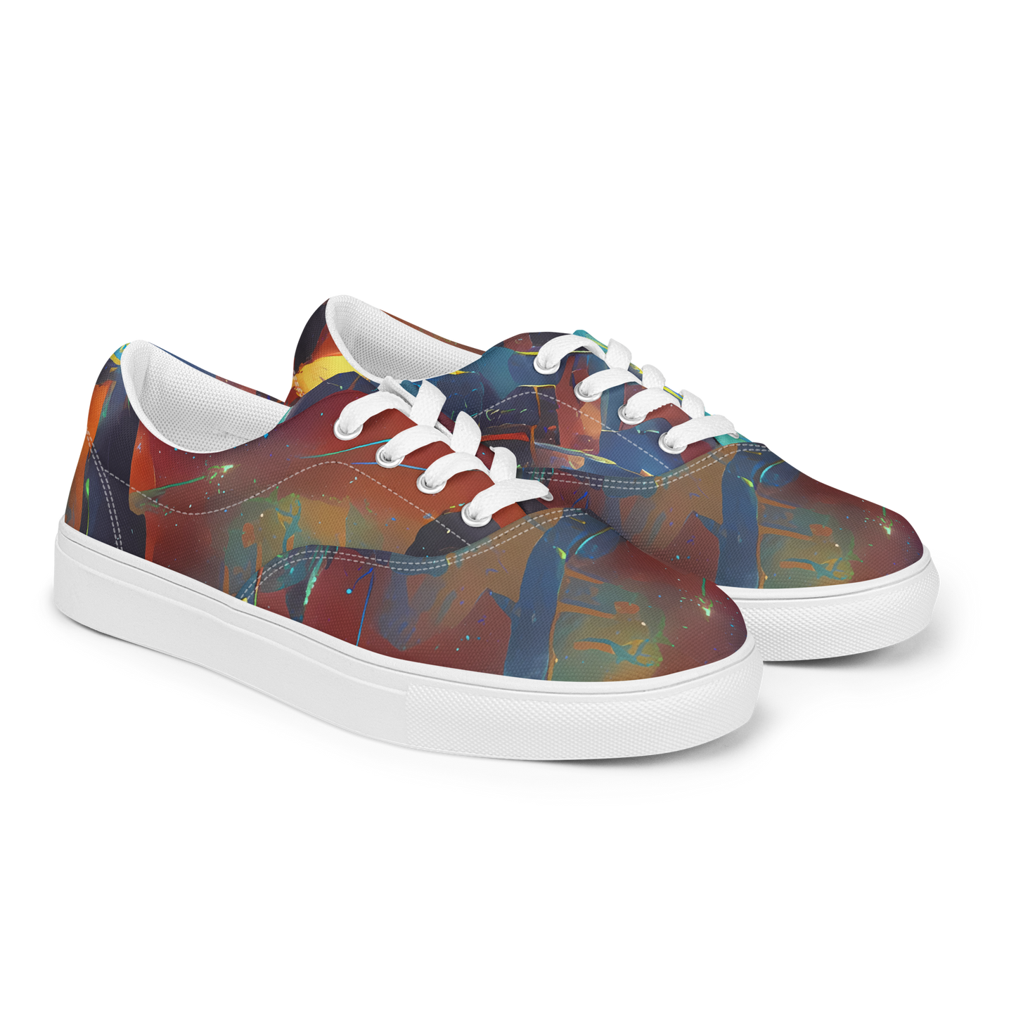 Women's Lace-Up Canvas Shoes - Journey Through Infinity