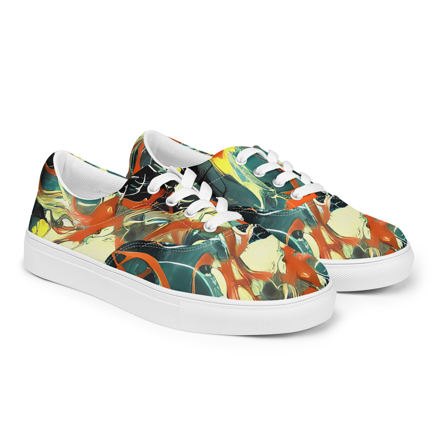 Women's Lace-Up Canvas Shoes - Fluid Firestorm