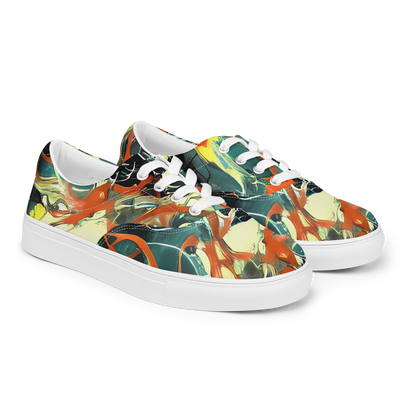 Women's Lace-Up Canvas Shoes - Fluid Firestorm