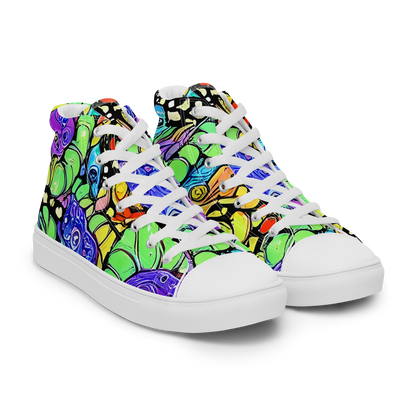 Men's High Top Canvas Shoes - Frostwork Fantasy