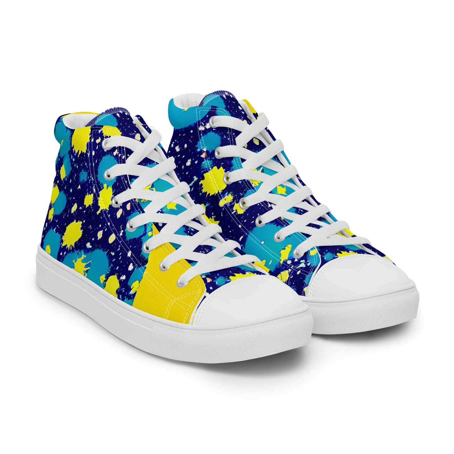 Women's High Top Canvas Shoes - Starburst Splash