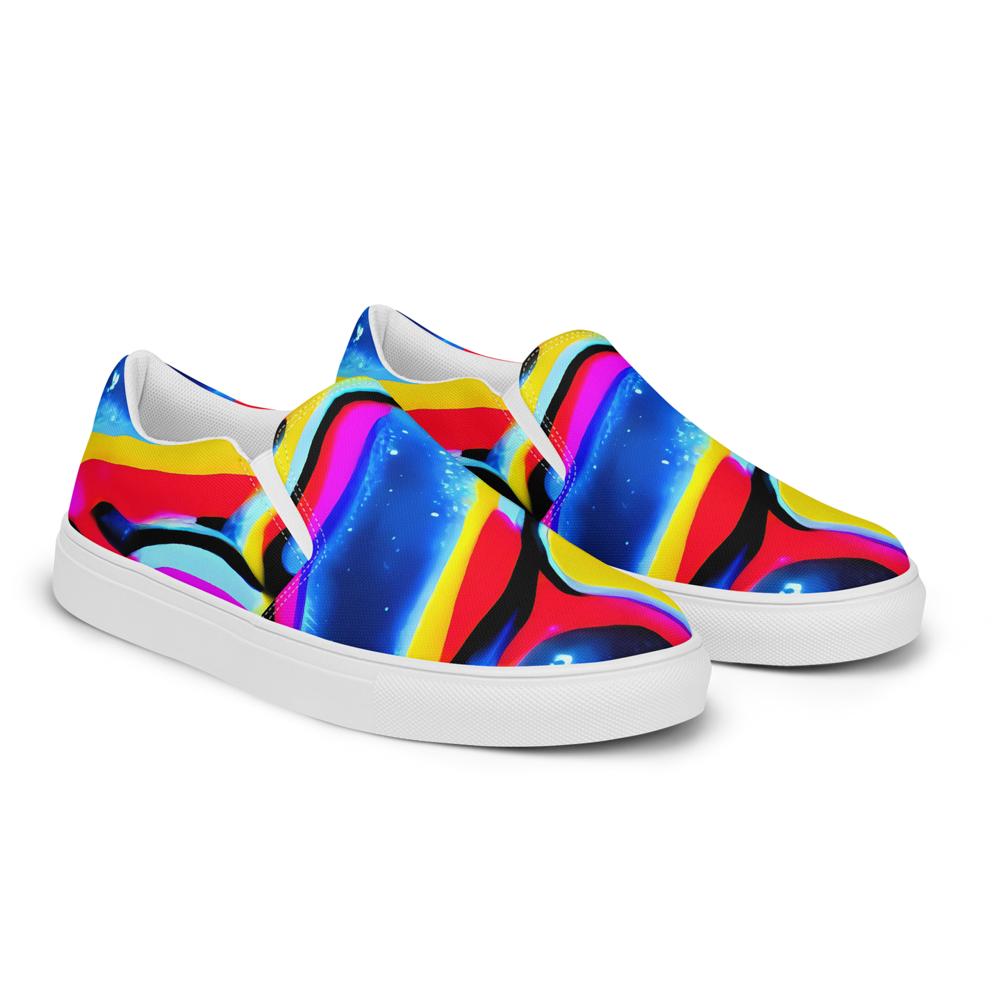 Men's Slip-On Canvas Shoes - Electric Dreamscape