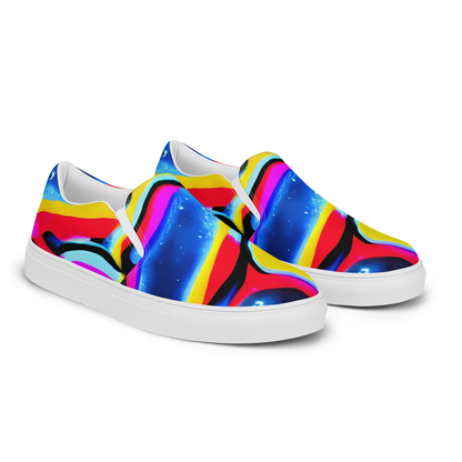 Men's Slip-On Canvas Shoes - Electric Dreamscape