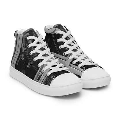 Men's High Top Canvas Shoes - Concrete Harmony