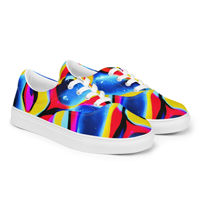 Men's Lace-Up Canvas Shoes - Electric Dreamscape