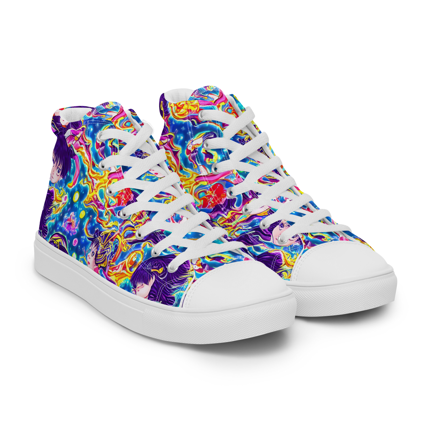 Men's High Top Canvas Shoes - Aquatic Whim