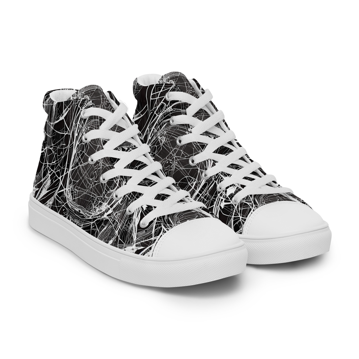 Women's High Top Canvas Shoes - Nexus of Lines