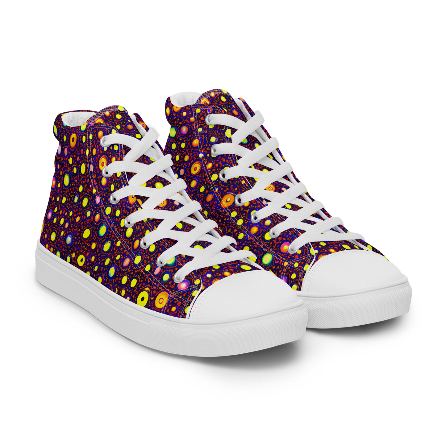 Men's High Top Canvas Shoes - Cosmic Dotscape