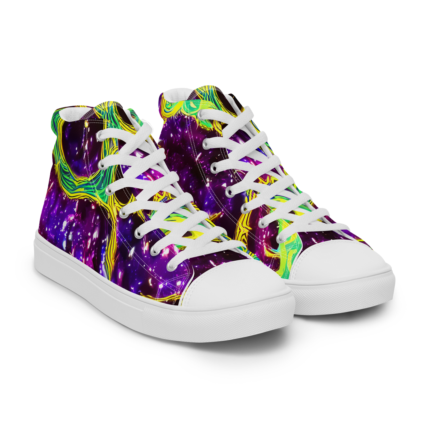 Men's High Top Canvas Shoes - Galactic Web