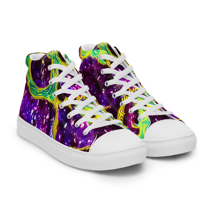 Men's High Top Canvas Shoes - Galactic Web