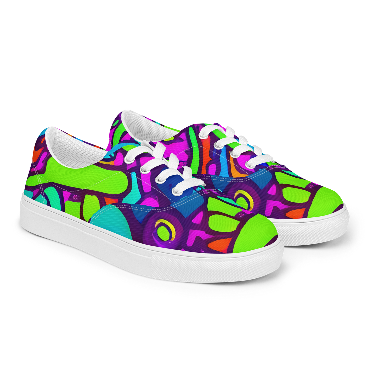 Women's Lace-Up Canvas Shoes - Funky Vortex