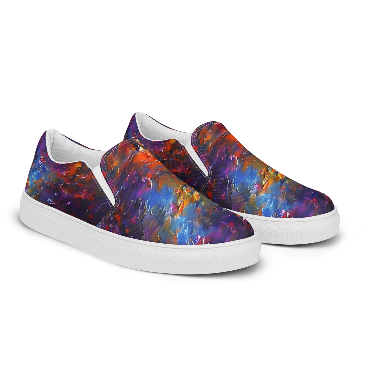 Women's Slip-On Canvas Shoes - Auroral Ripples