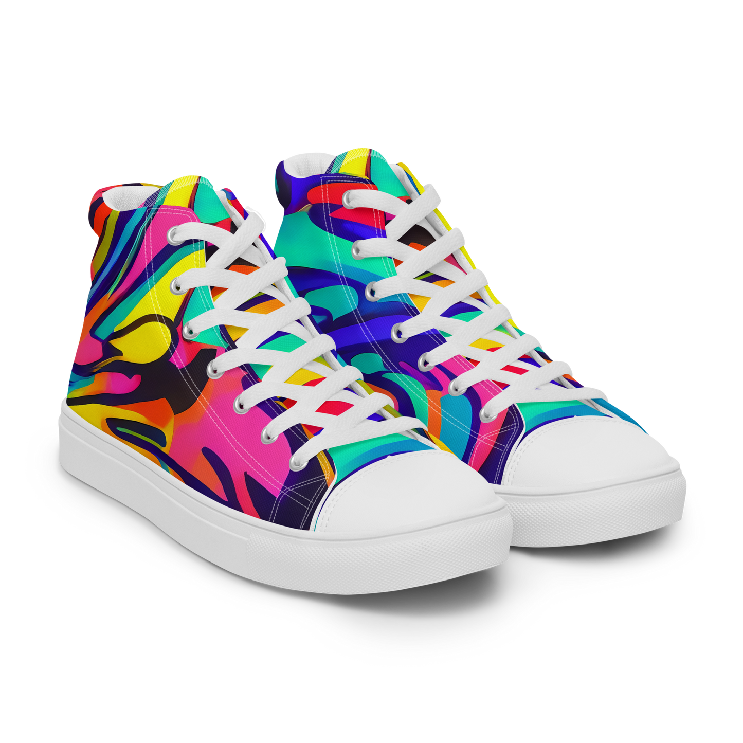 Women's High Top Canvas Shoes - Electric Ecstasy