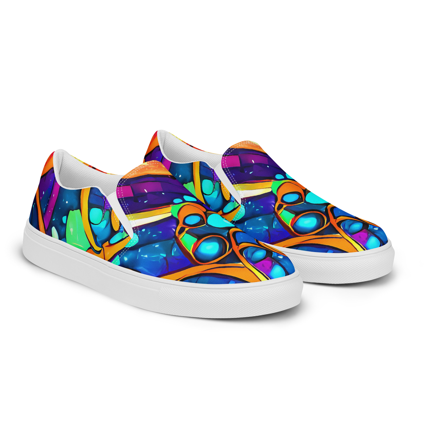 Men's Slip-On Canvas Shoes - Iridescent Nebula