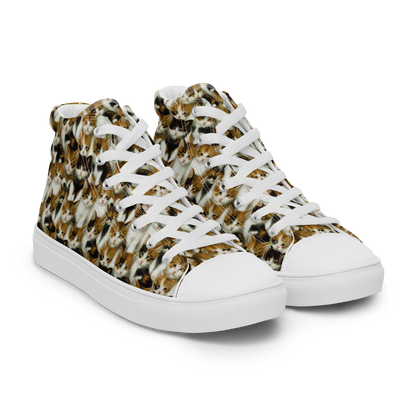 Men's High Top Canvas Shoes - Cuddle Chaos