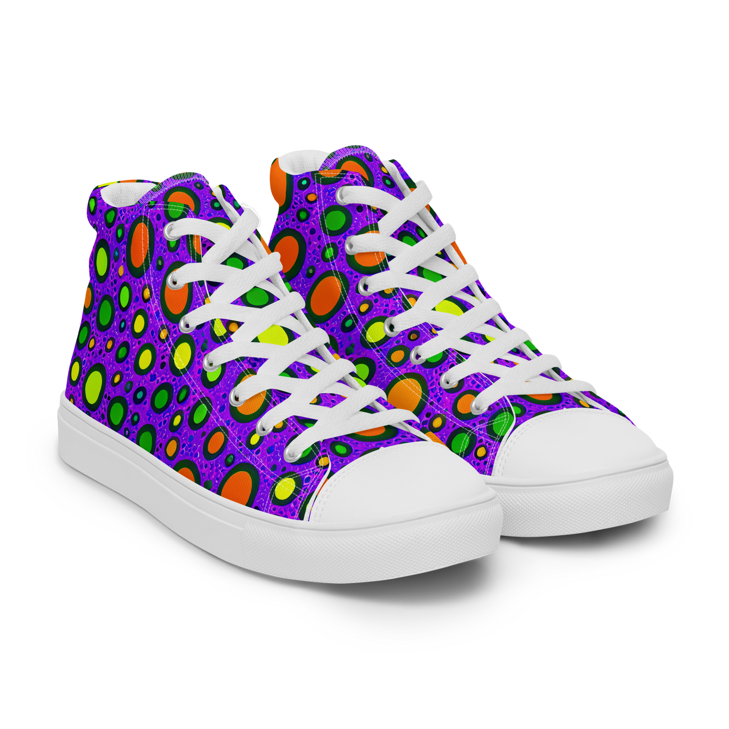 Men's High Top Canvas Shoes - Luminous Bubbles