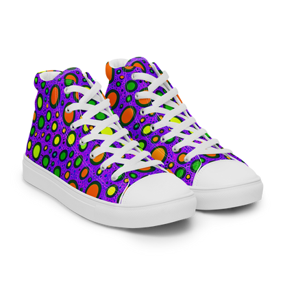 Men's High Top Canvas Shoes - Luminous Bubbles