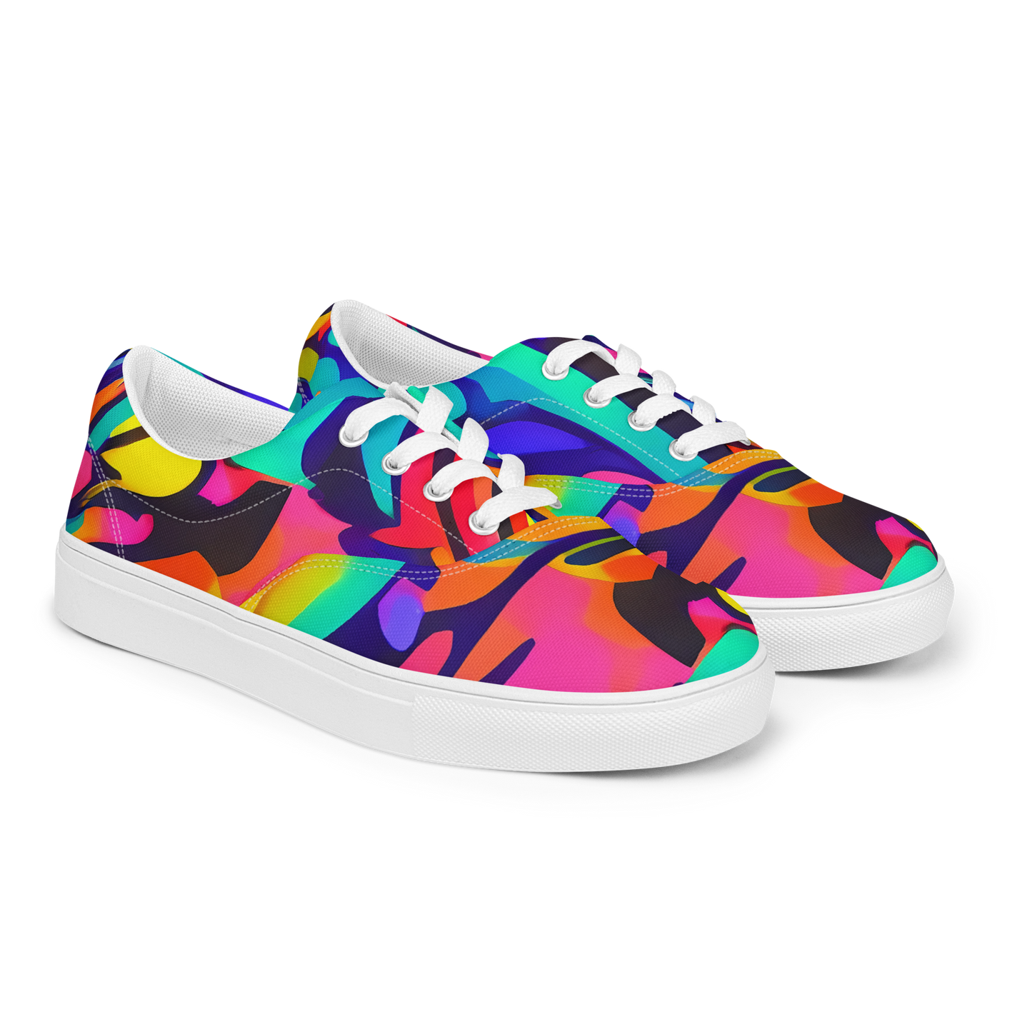 Women's Lace-Up Canvas Shoes - Electric Ecstasy
