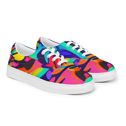 Women's Lace-Up Canvas Shoes - Electric Ecstasy