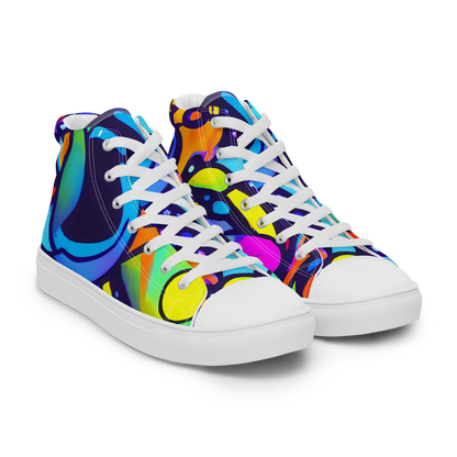 Men's High Top Canvas Shoes - Neon Graffscape