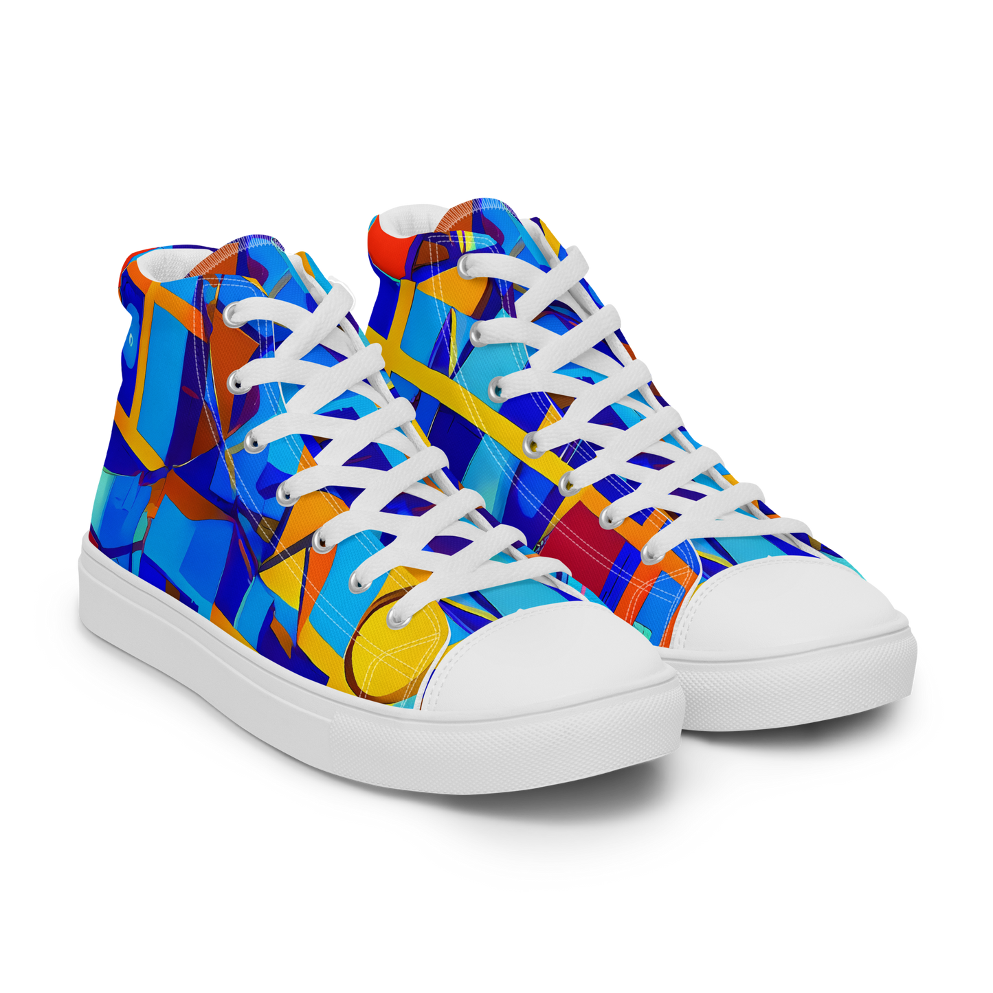 Men's High Top Canvas Shoes - Radiant Labyrinth